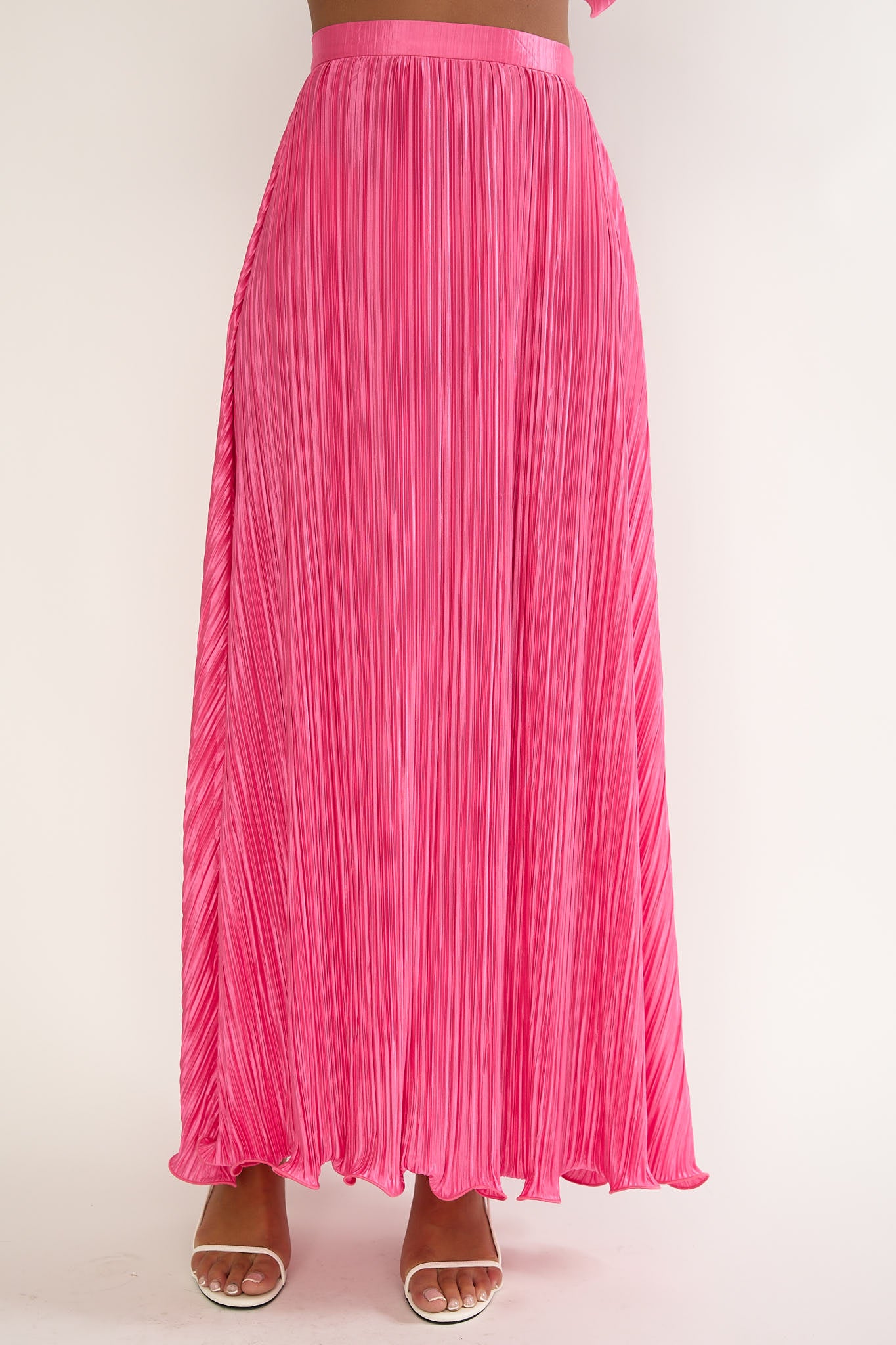 Amaria Lettuce Edge Maxi Skirt Hot Pink by Selfie Leslie Australia