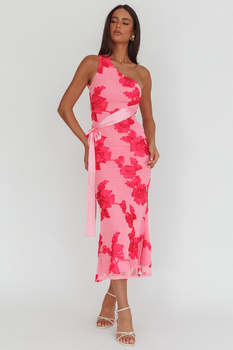 Kimbra Waist Sash Maxi Dress Floral Brown
