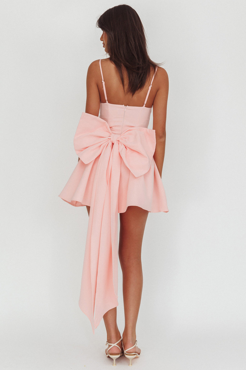 Wilder Oversized Back Bow Mini Dress Pink by Selfie Leslie Australia