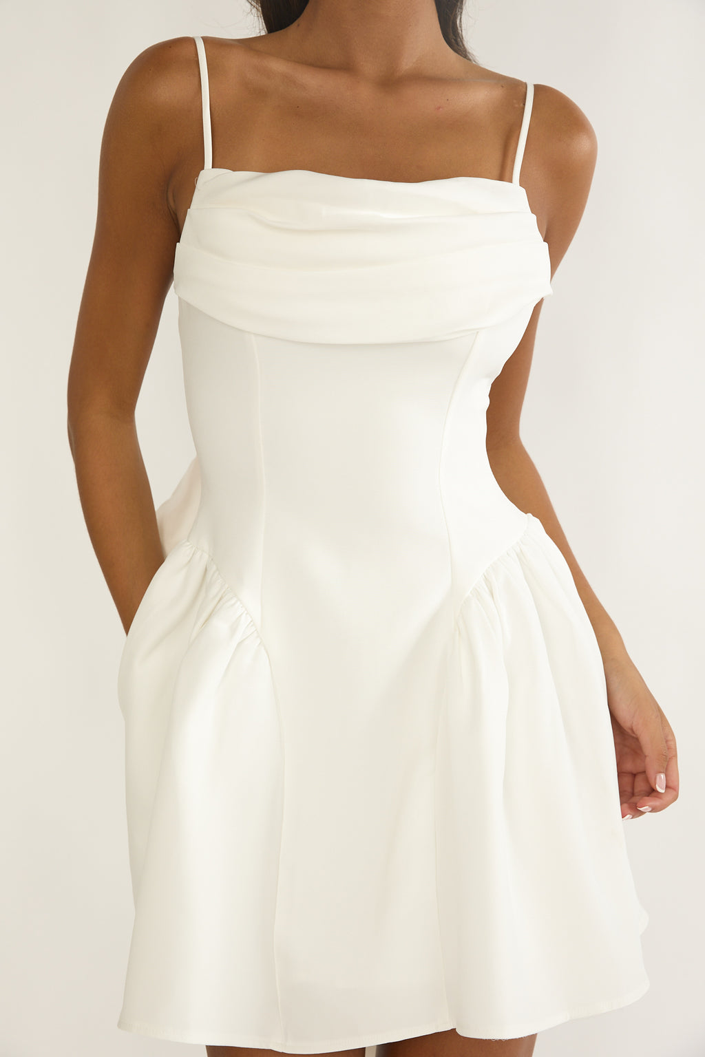 Wilder Oversized Back Bow Mini Dress White by Selfie Leslie Australia