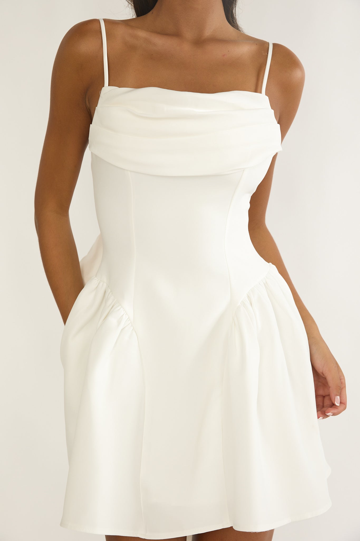 Wilder Oversized Back Bow Mini Dress White by Selfie Leslie Australia