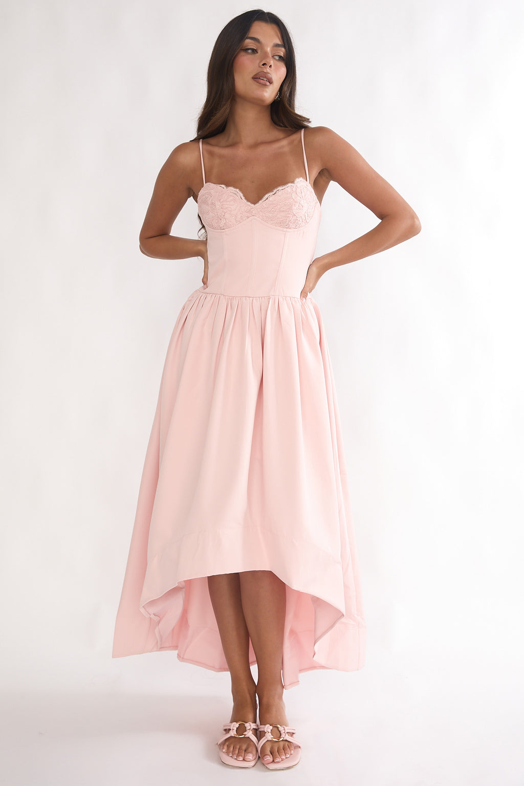 I'm Yours High-Low Hem Maxi Dress Pink by Selfie Leslie Australia