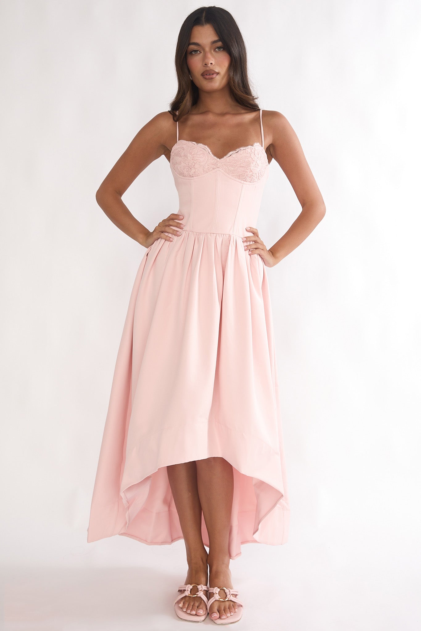 I'm Yours High-Low Hem Maxi Dress Pink by Selfie Leslie Australia