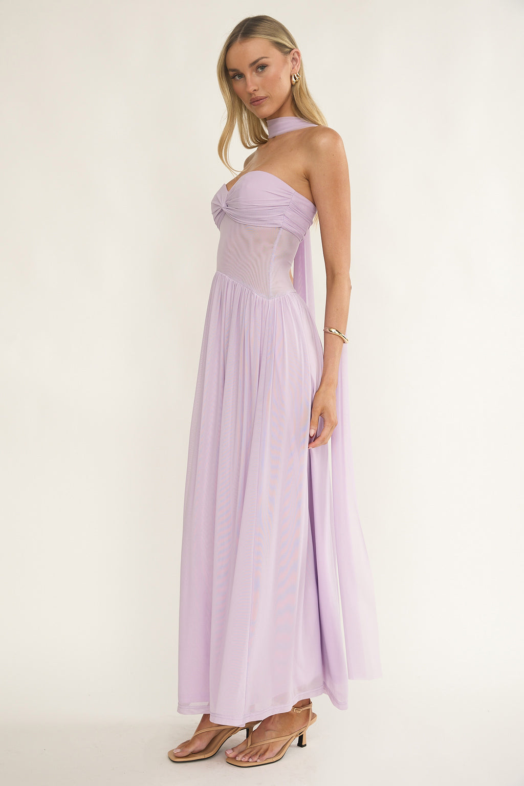 Annita Sheer Waist Maxi Dress Lilac by Selfie Leslie Australia