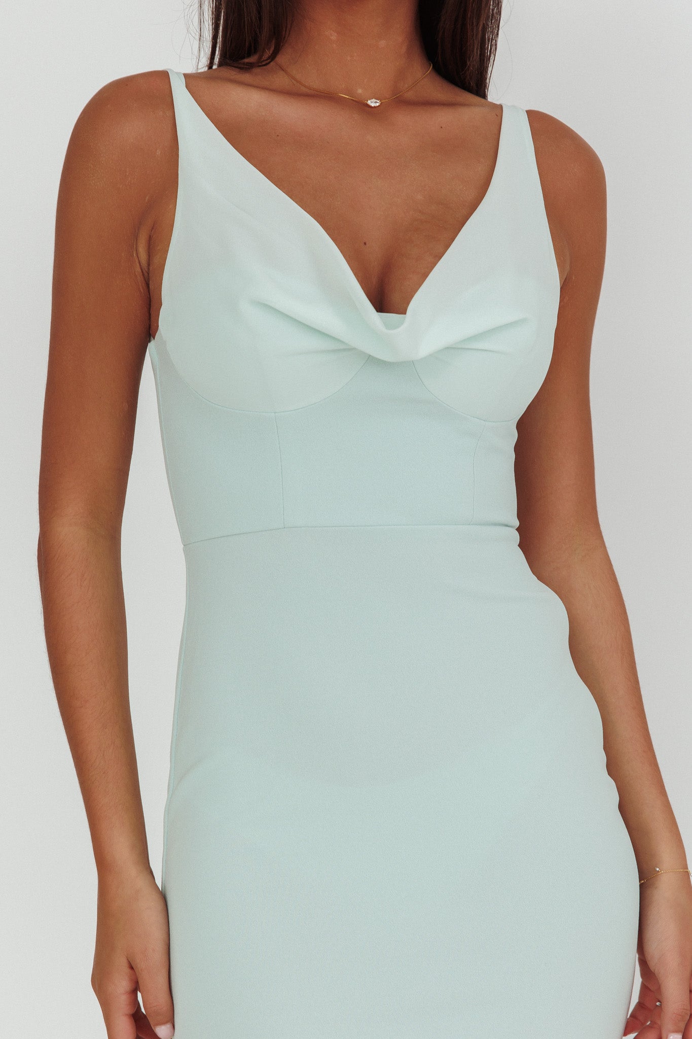 Jesara Cowl Back Maxi Dress Sage by Selfie Leslie Australia