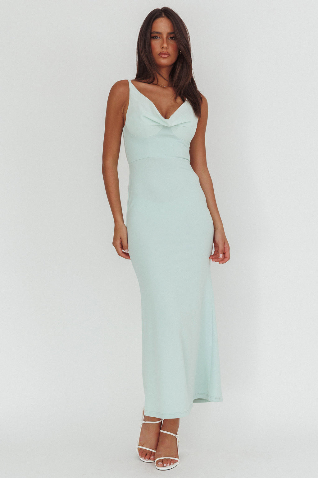 Jesara Cowl Back Maxi Dress Sage by Selfie Leslie Australia