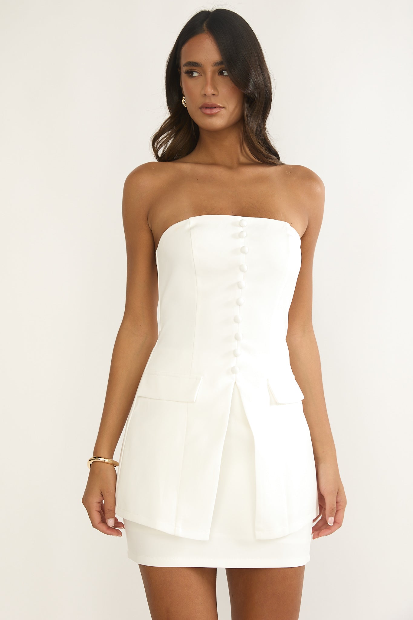 Ilara A-Line Mini Skirt White by Selfie Leslie Australia