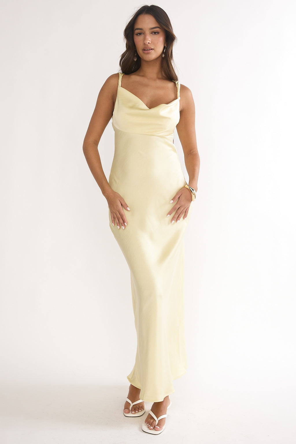 Limelight Luxe Triple Strap Back Maxi Dress Butter by Selfie Leslie Australia