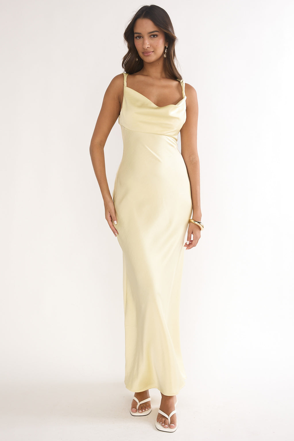 Limelight Luxe Triple Strap Back Maxi Dress Butter by Selfie Leslie Australia