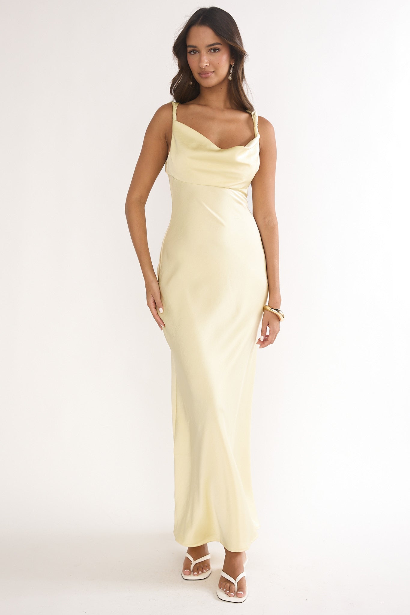 Limelight Luxe Triple Strap Back Maxi Dress Butter by Selfie Leslie Australia