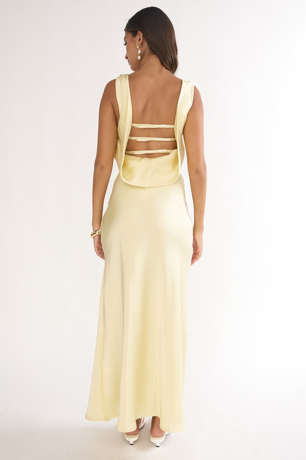 Limelight Luxe Triple Strap Back Maxi Dress Butter by Selfie Leslie Australia