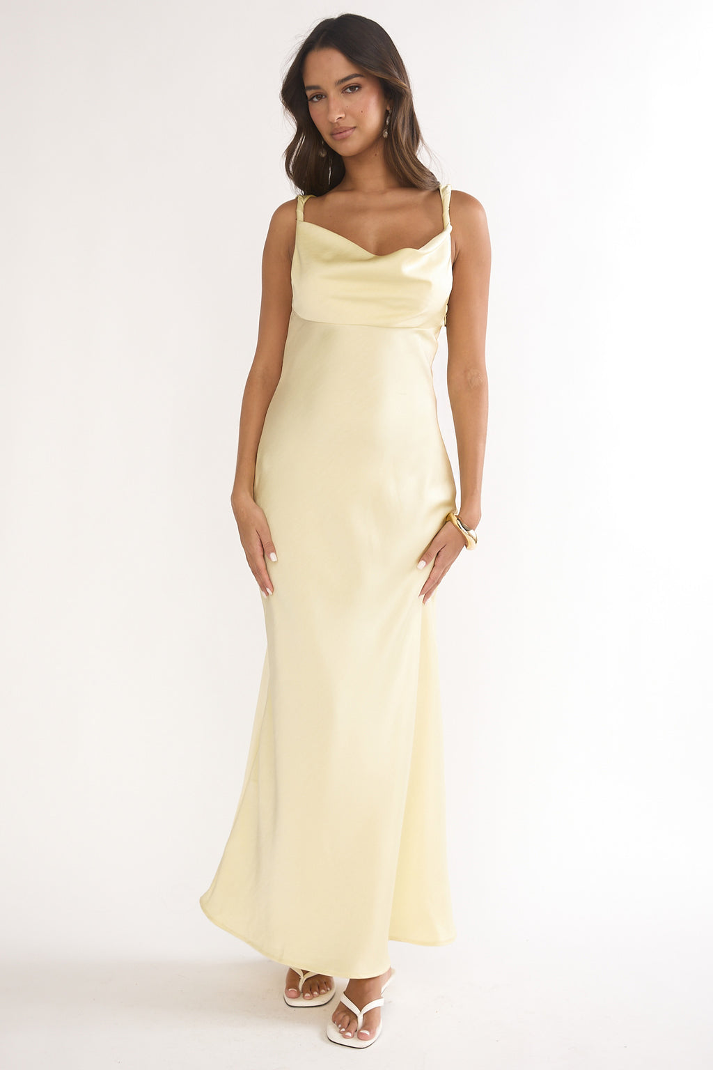 Limelight Luxe Triple Strap Back Maxi Dress Butter by Selfie Leslie Australia