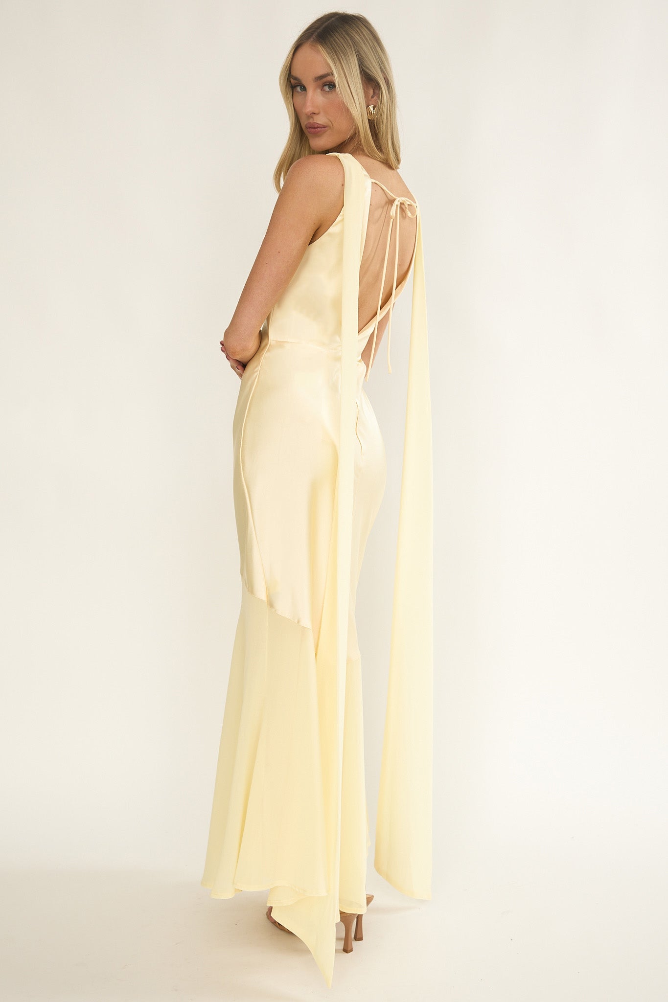 Veyla Shoulder Sash Maxi Dress Butter by Selfie Leslie Australia