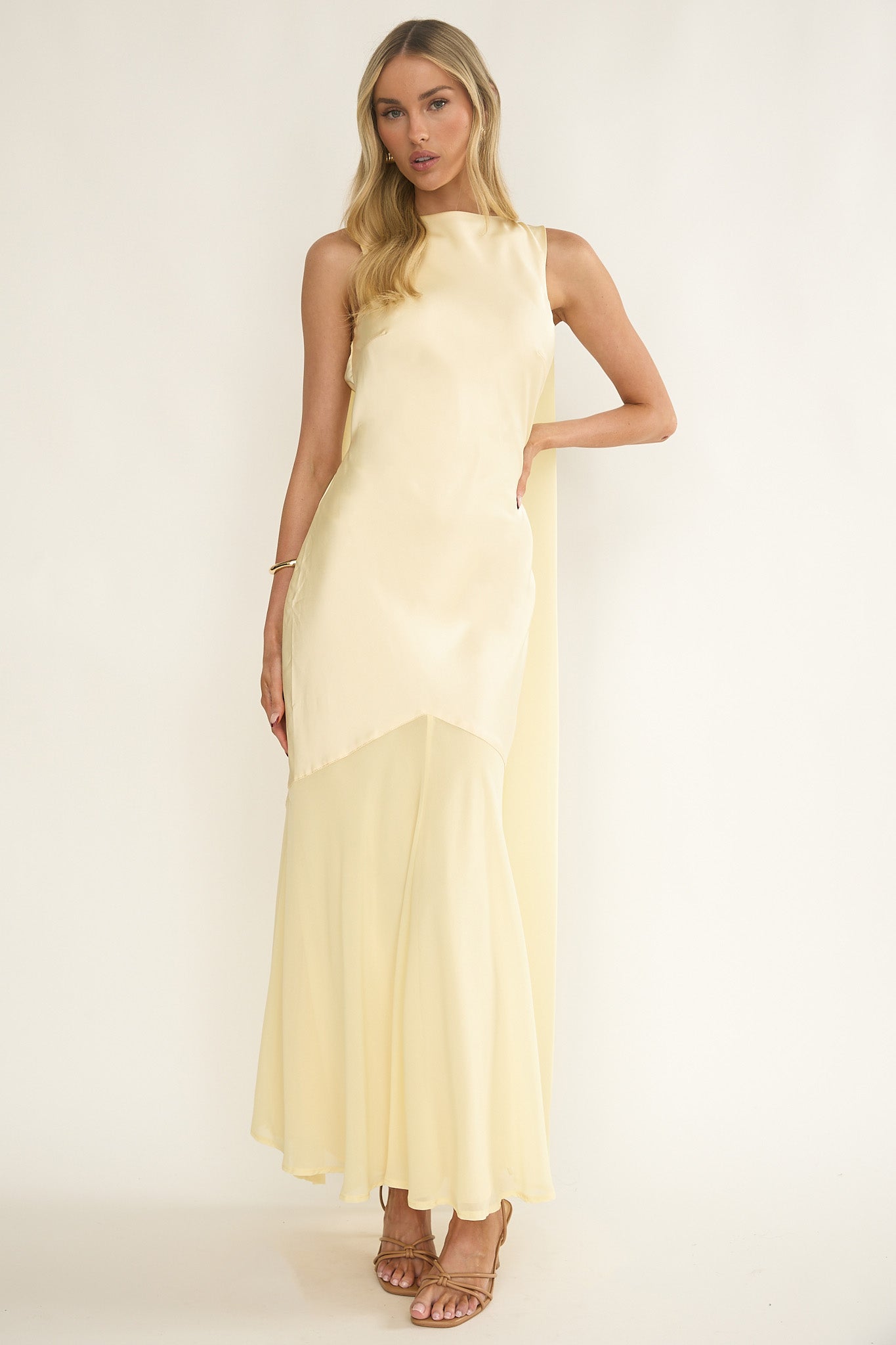 Veyla Shoulder Sash Maxi Dress Butter by Selfie Leslie Australia