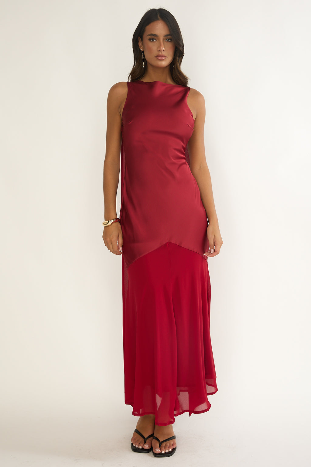 Veyla Shoulder Sash Maxi Dress Wine by Selfie Leslie Australia