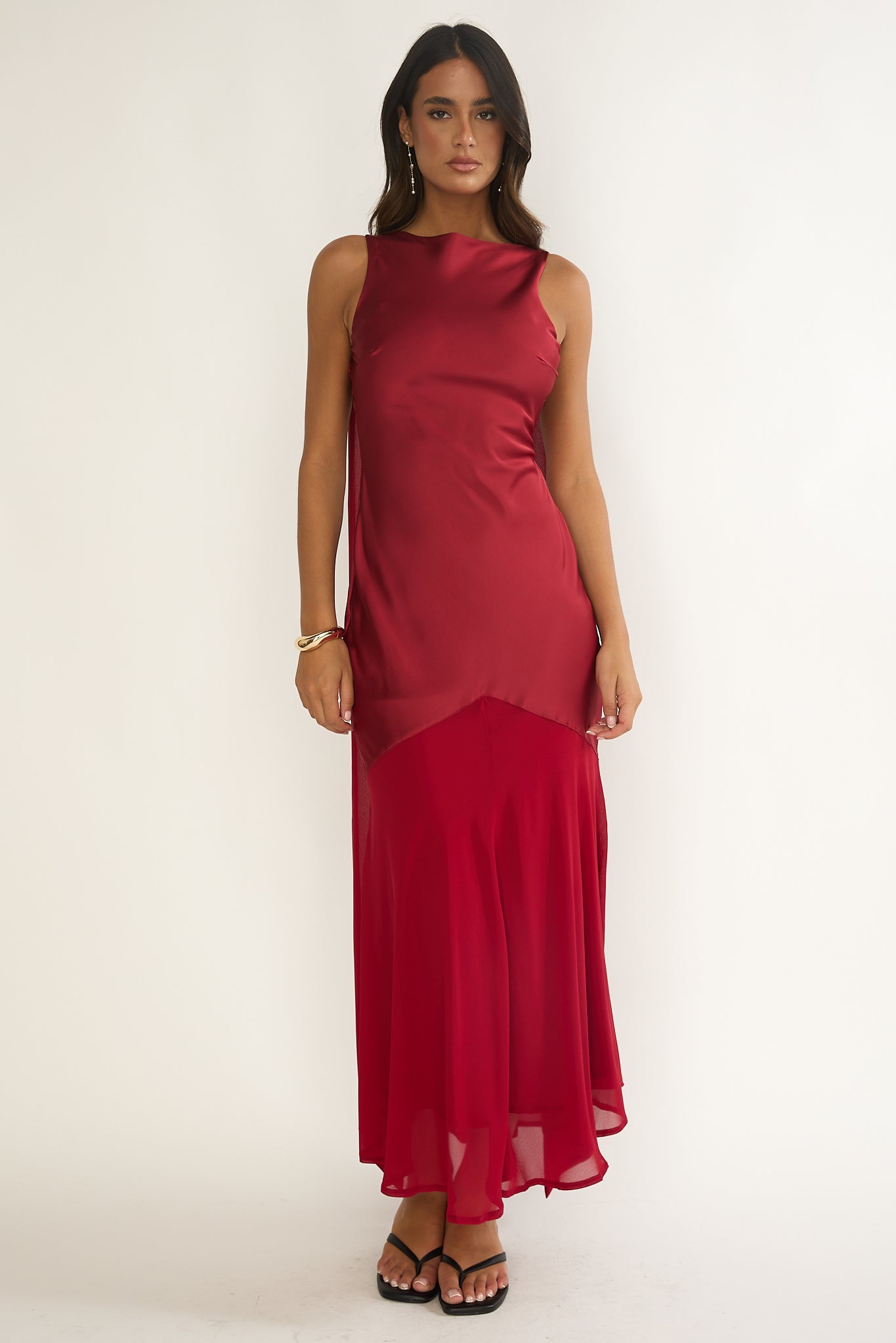 Veyla Shoulder Sash Maxi Dress Wine by Selfie Leslie Australia