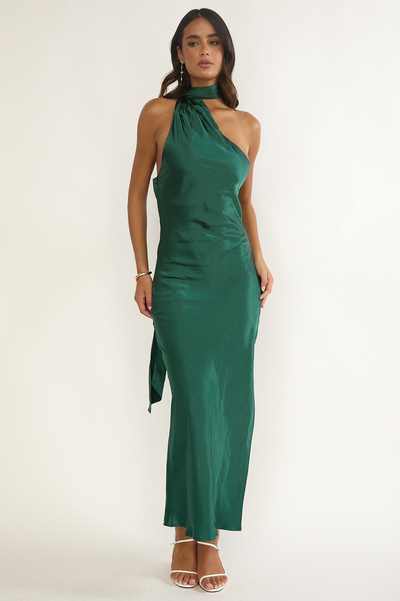Rionna Open Cowl Back Maxi Dress Forest Green by Selfie Leslie Australia