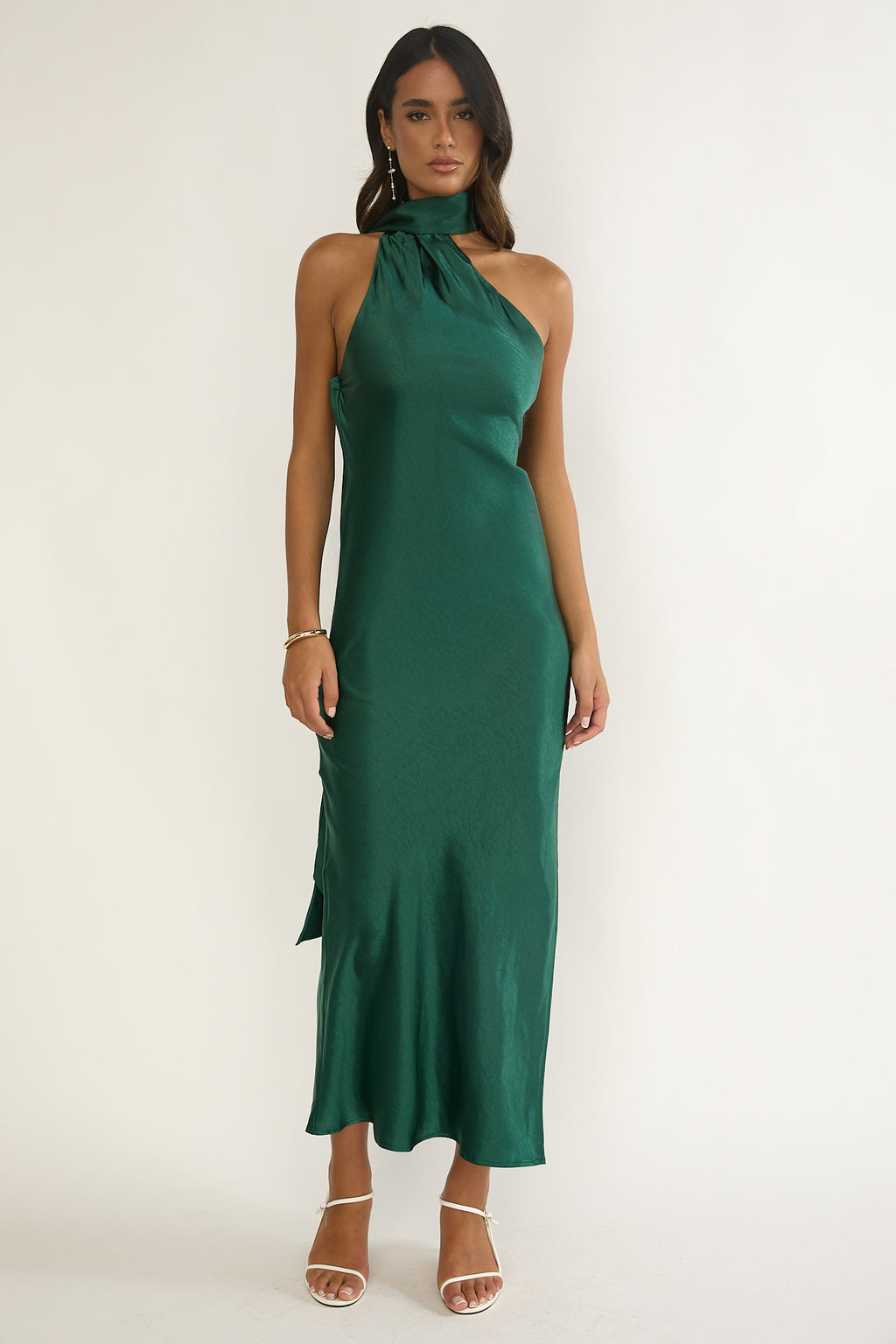 Rionna Open Cowl Back Maxi Dress Forest Green by Selfie Leslie Australia