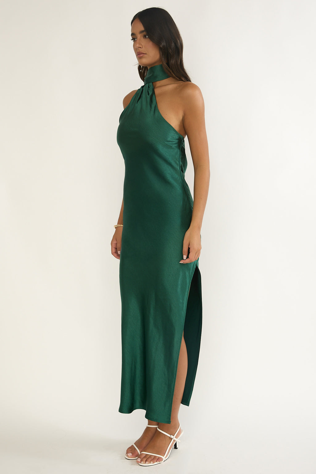 Rionna Open Cowl Back Maxi Dress Forest Green by Selfie Leslie Australia