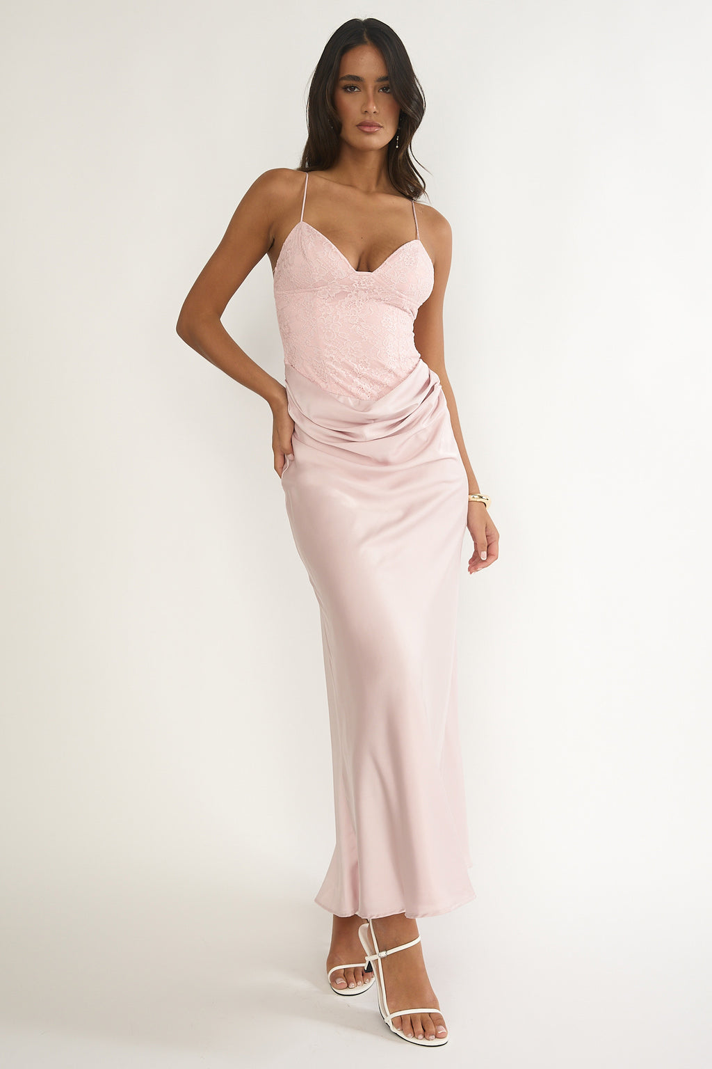Faelis Draped Waist Maxi Dress Pink by Selfie Leslie Australia
