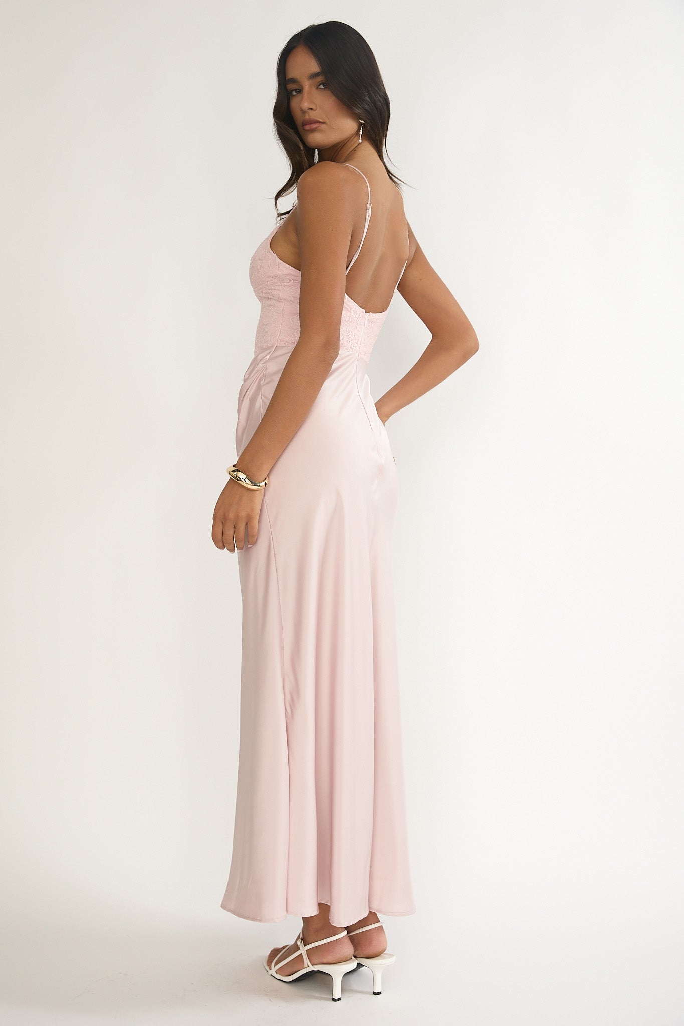 Faelis Draped Waist Maxi Dress Pink by Selfie Leslie Australia