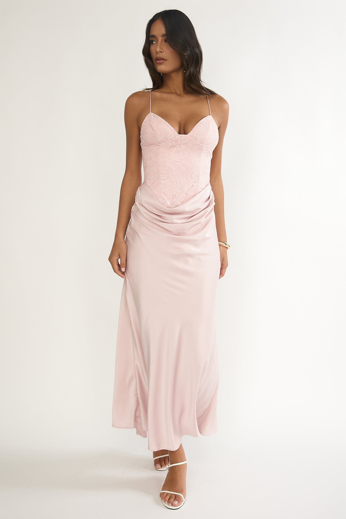 Faelis Draped Waist Maxi Dress Pink by Selfie Leslie Australia
