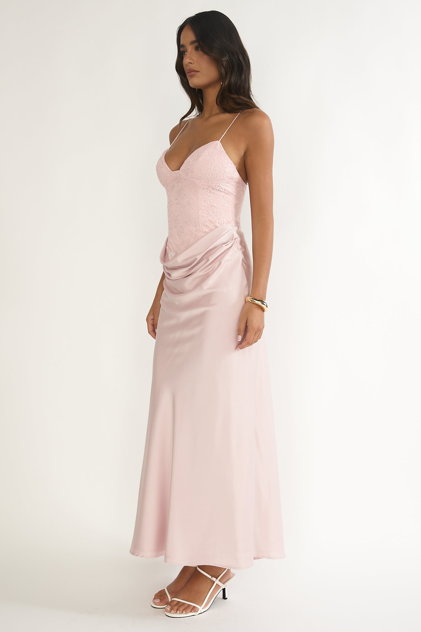 Faelis Draped Waist Maxi Dress Pink by Selfie Leslie Australia