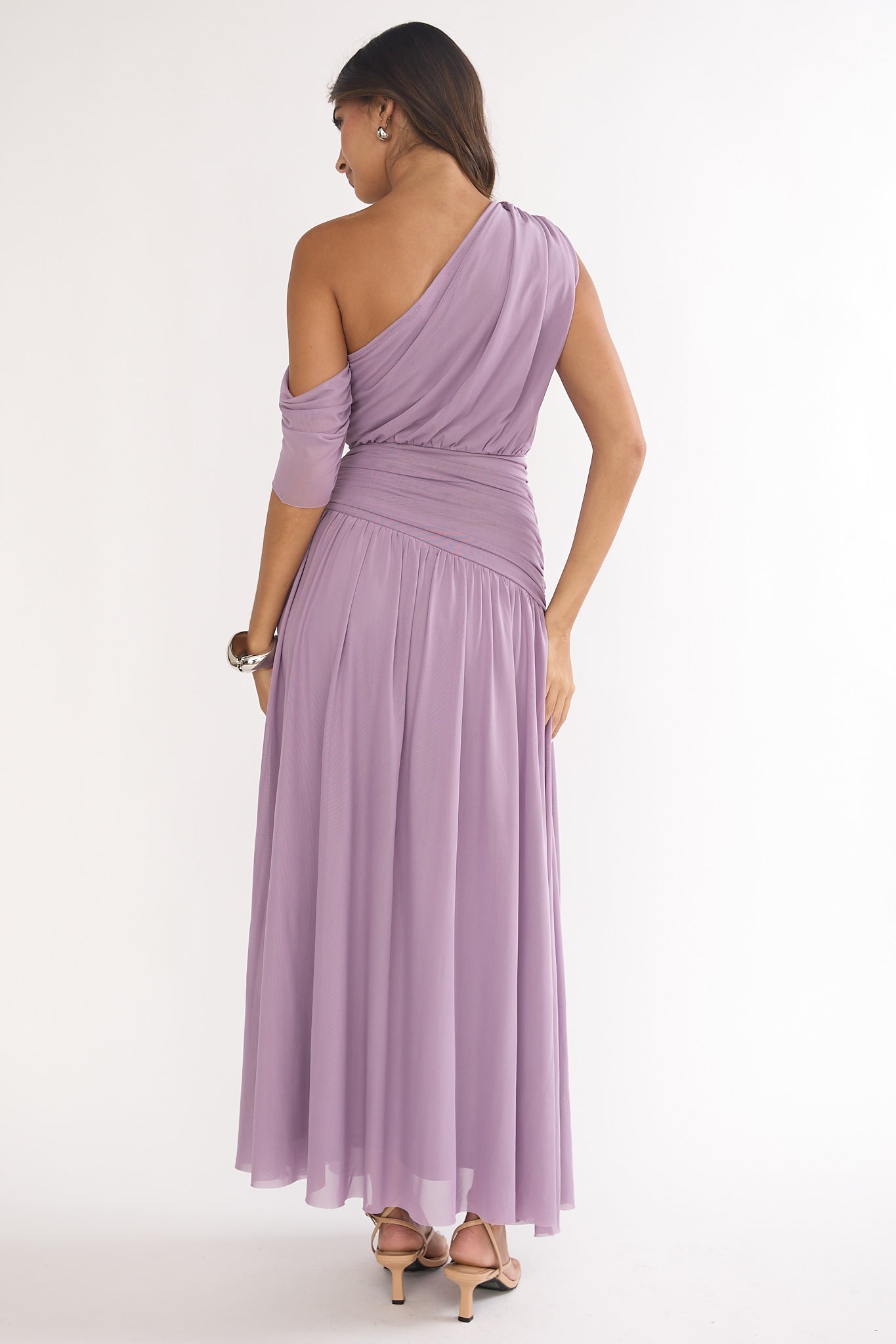 Amretha Asymmetric Neckline Maxi Dress Amethyst by Selfie Leslie Australia