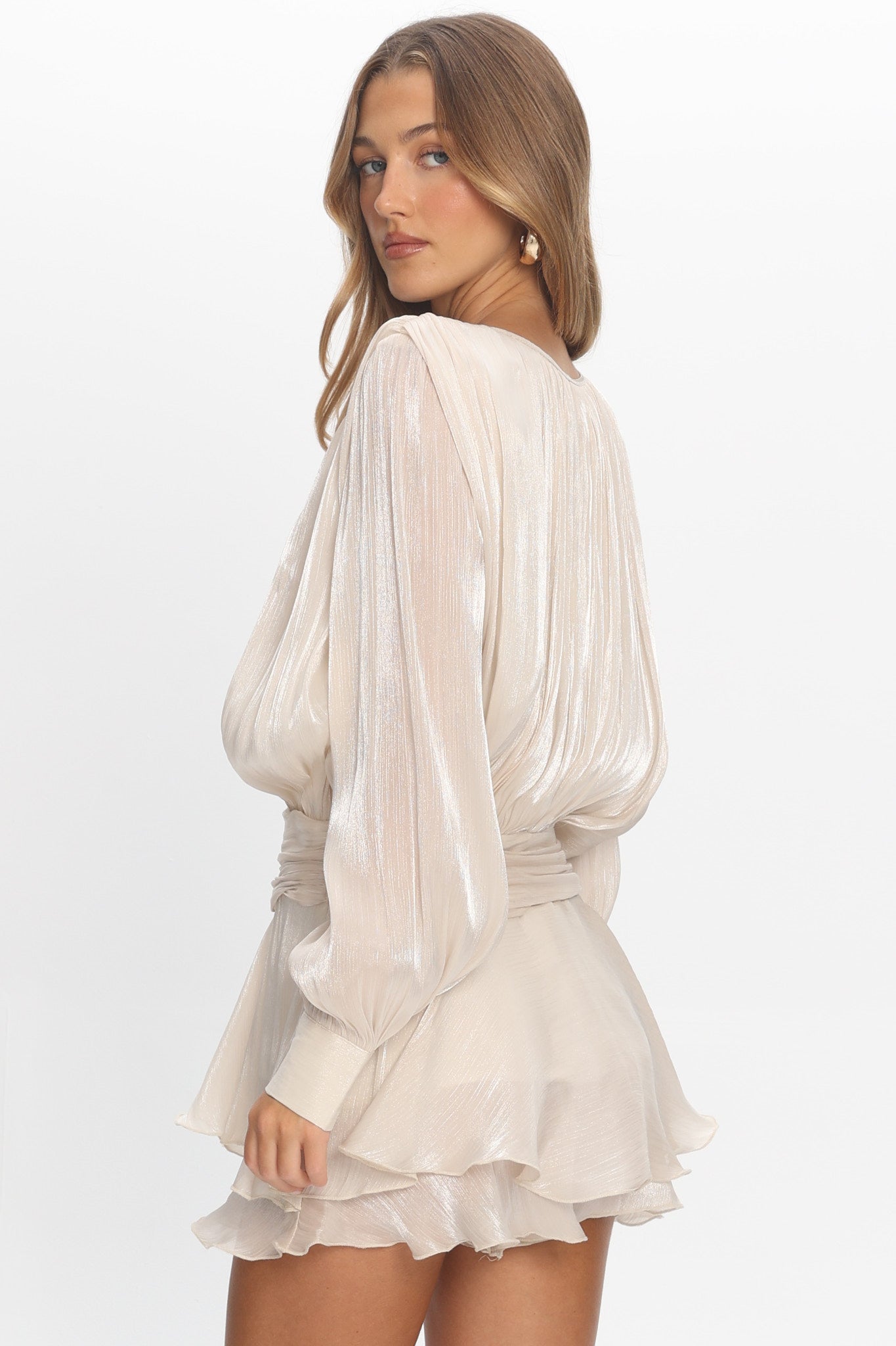 Fontaine Long Sleeve Layered Romper Oyster by Selfie Leslie Australia