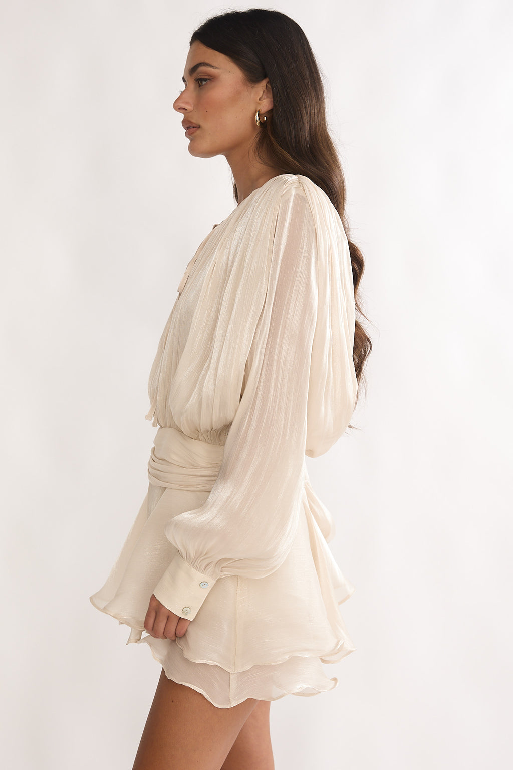 Fontaine Long Sleeve Layered Romper Oyster by Selfie Leslie Australia
