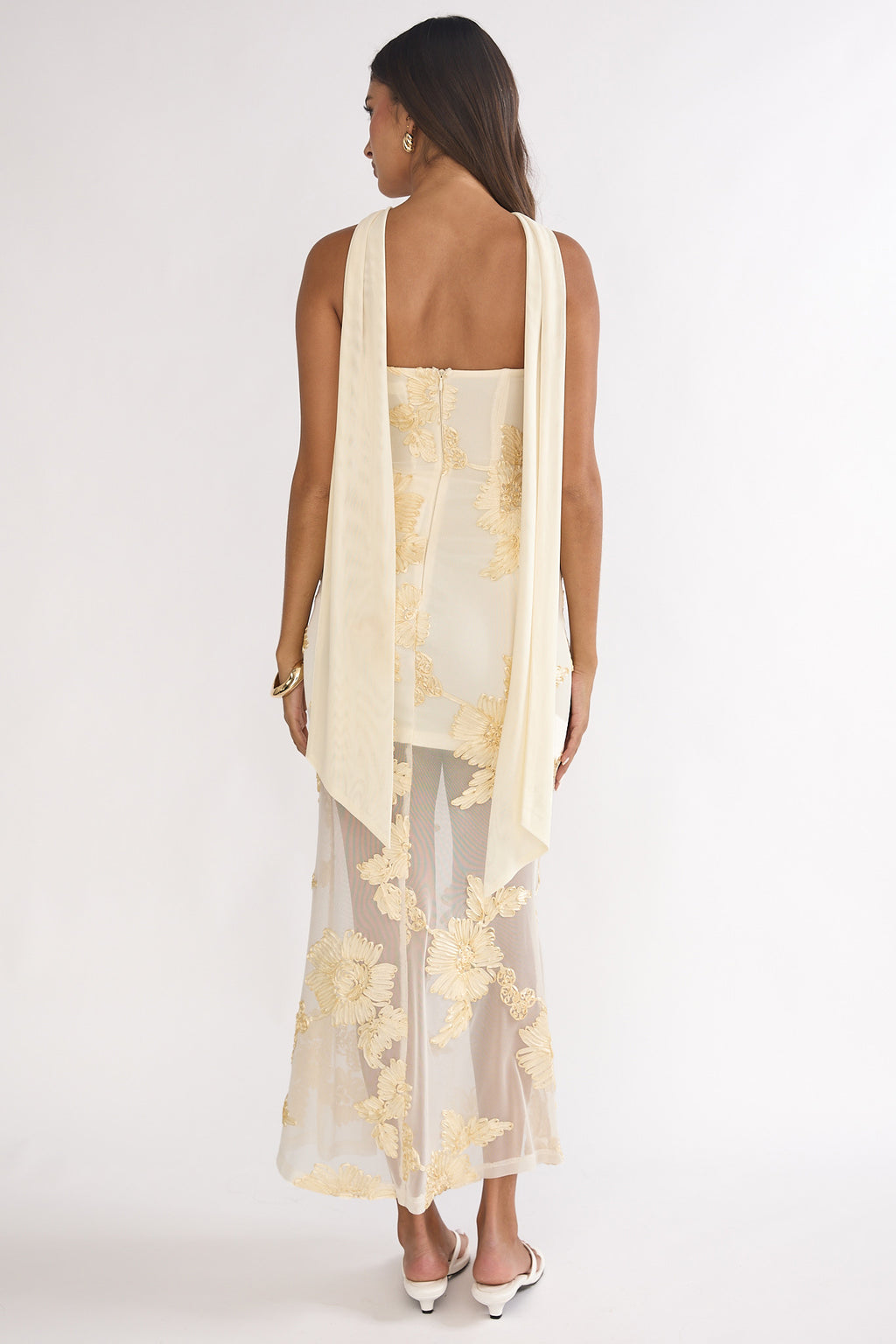 Vivia Strapless Embellished Maxi Dress Yellow by Selfie Leslie Australia