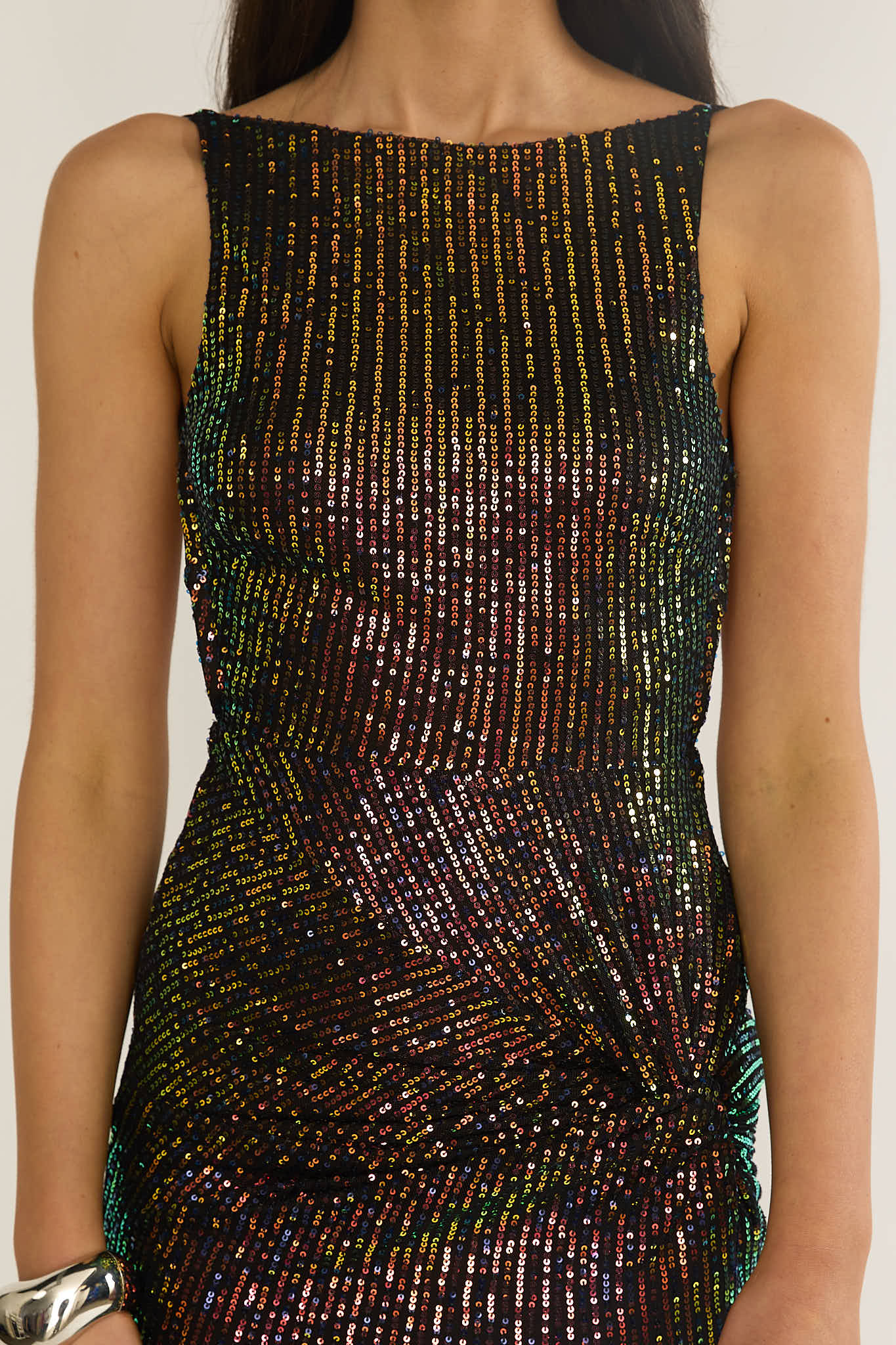 Zaretha Backless Split Maxi Dress Sequin Black/Gold by Selfie Leslie Australia