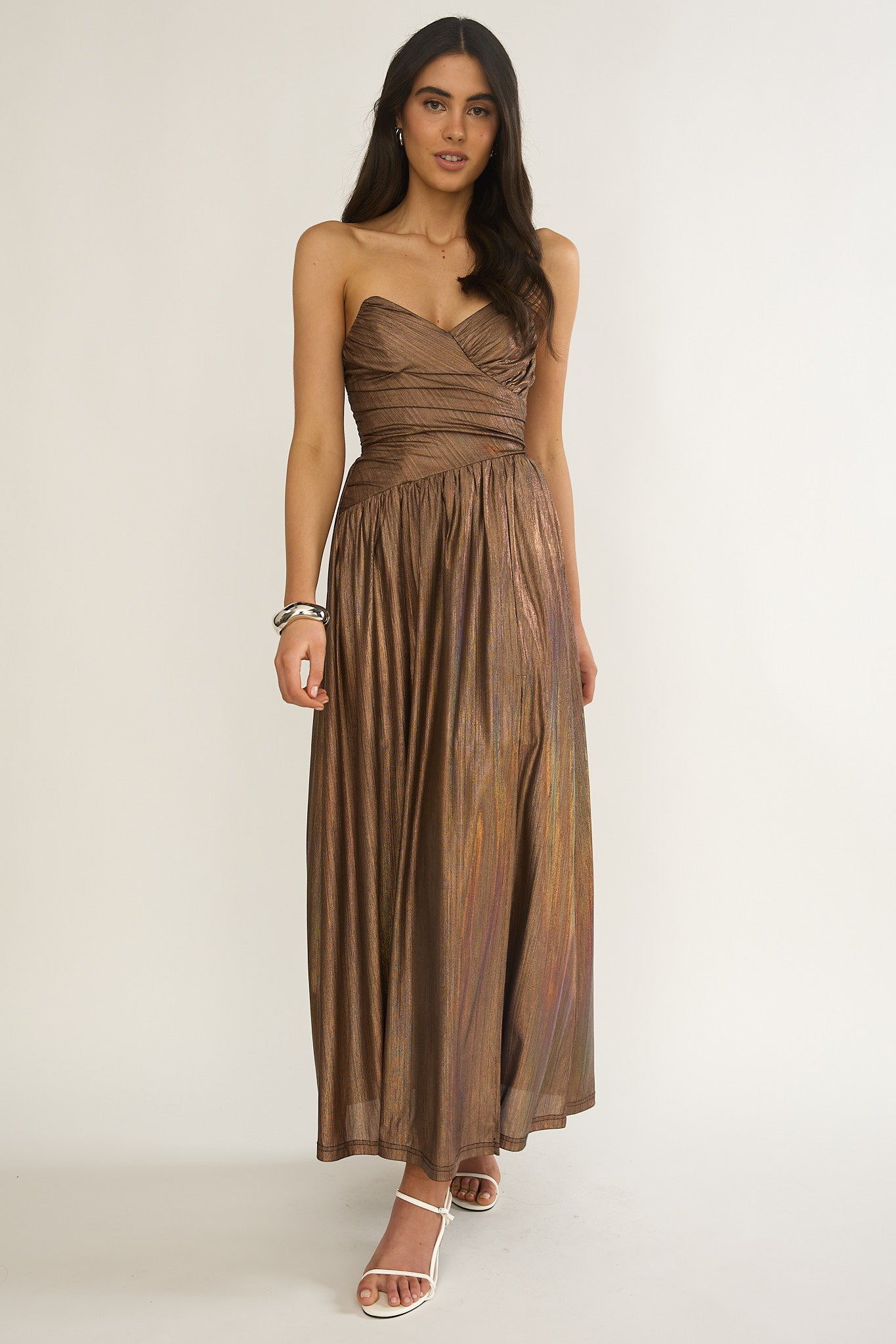 knee length dresses for ladies Maureen Cotton Shirring Maxi Dress main image 0
