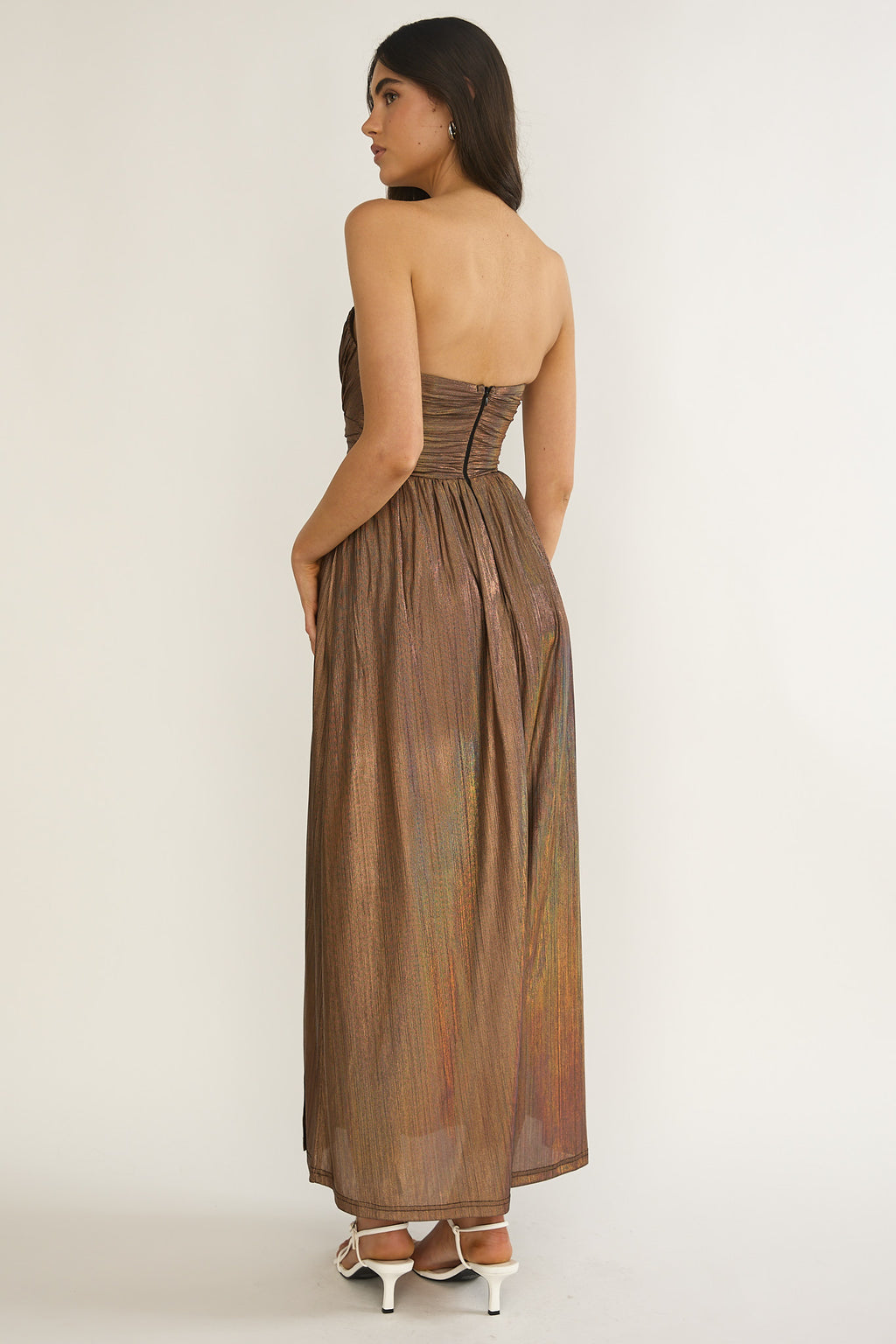 Marin Pointed Sweetheart Maxi Dress Gold by Selfie Leslie Australia