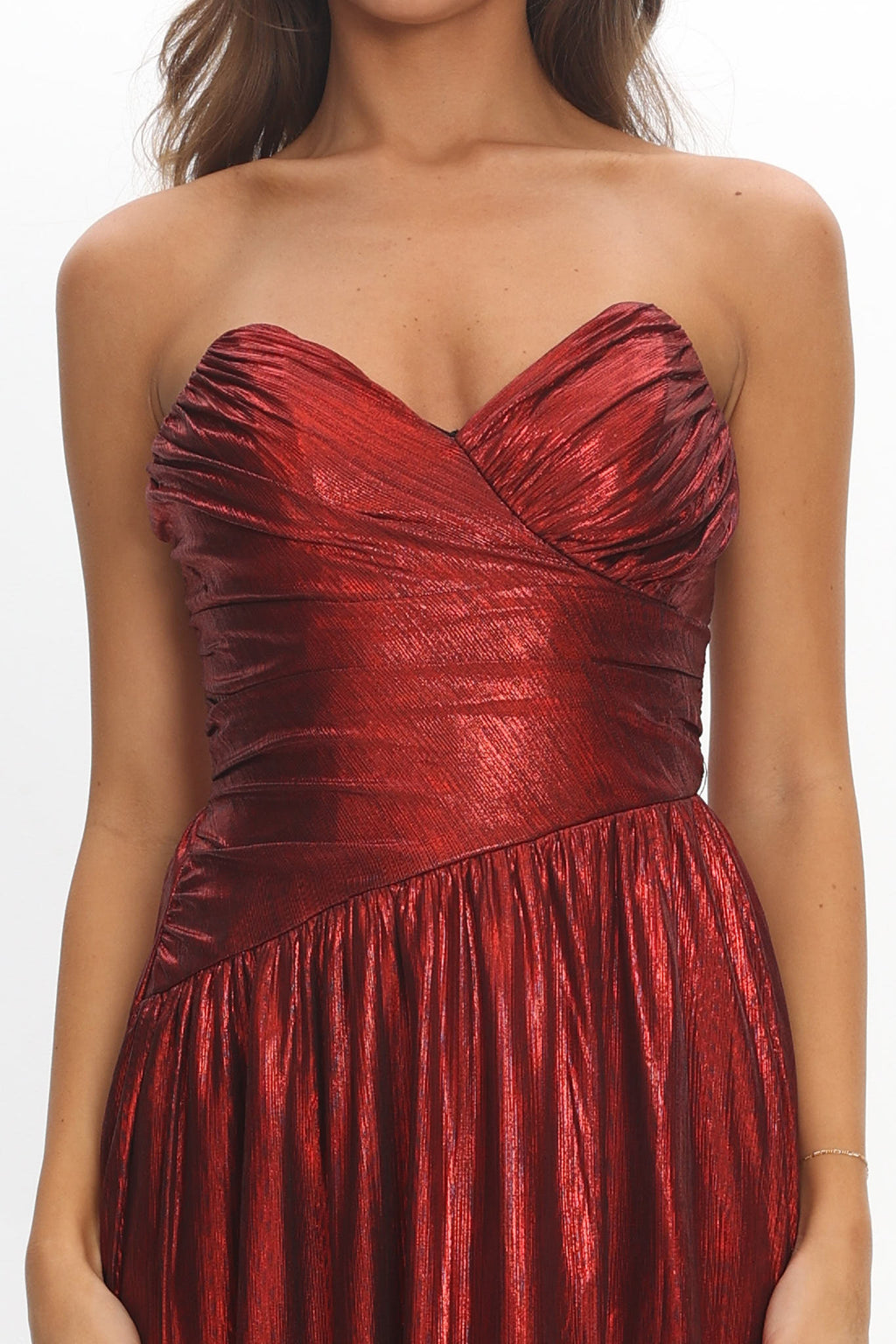 Marin Pointed Sweetheart Maxi Dress Wine by Selfie Leslie Australia
