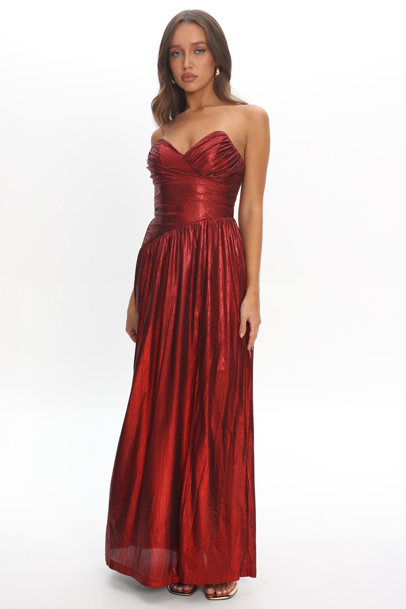 Marin Pointed Sweetheart Maxi Dress Wine by Selfie Leslie Australia