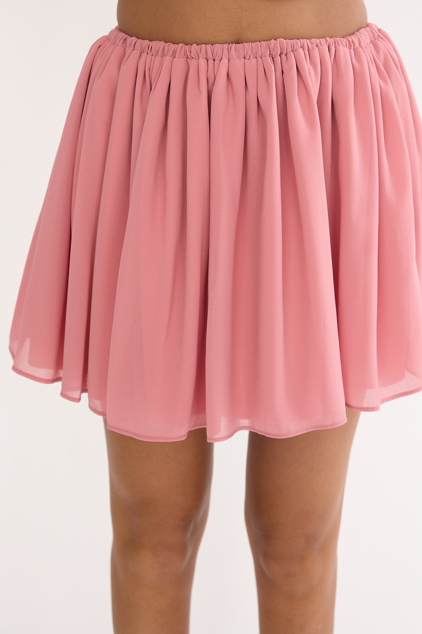 Sunset Serenade Elasticated Waist Mini Skirt Rose by Selfie Leslie Australia