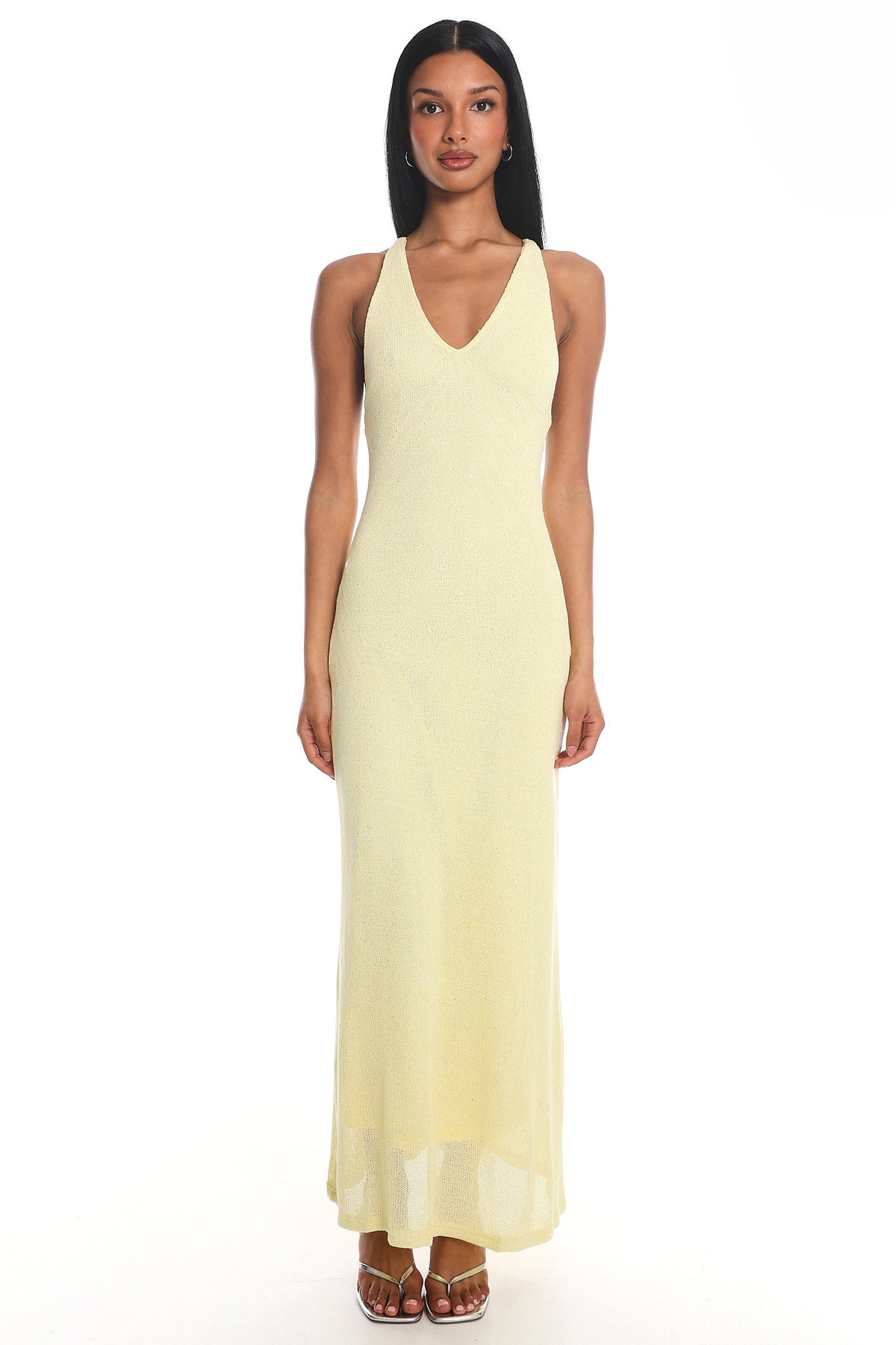 Introductions Knit Sequin Maxi Dress Butter by Selfie Leslie Australia