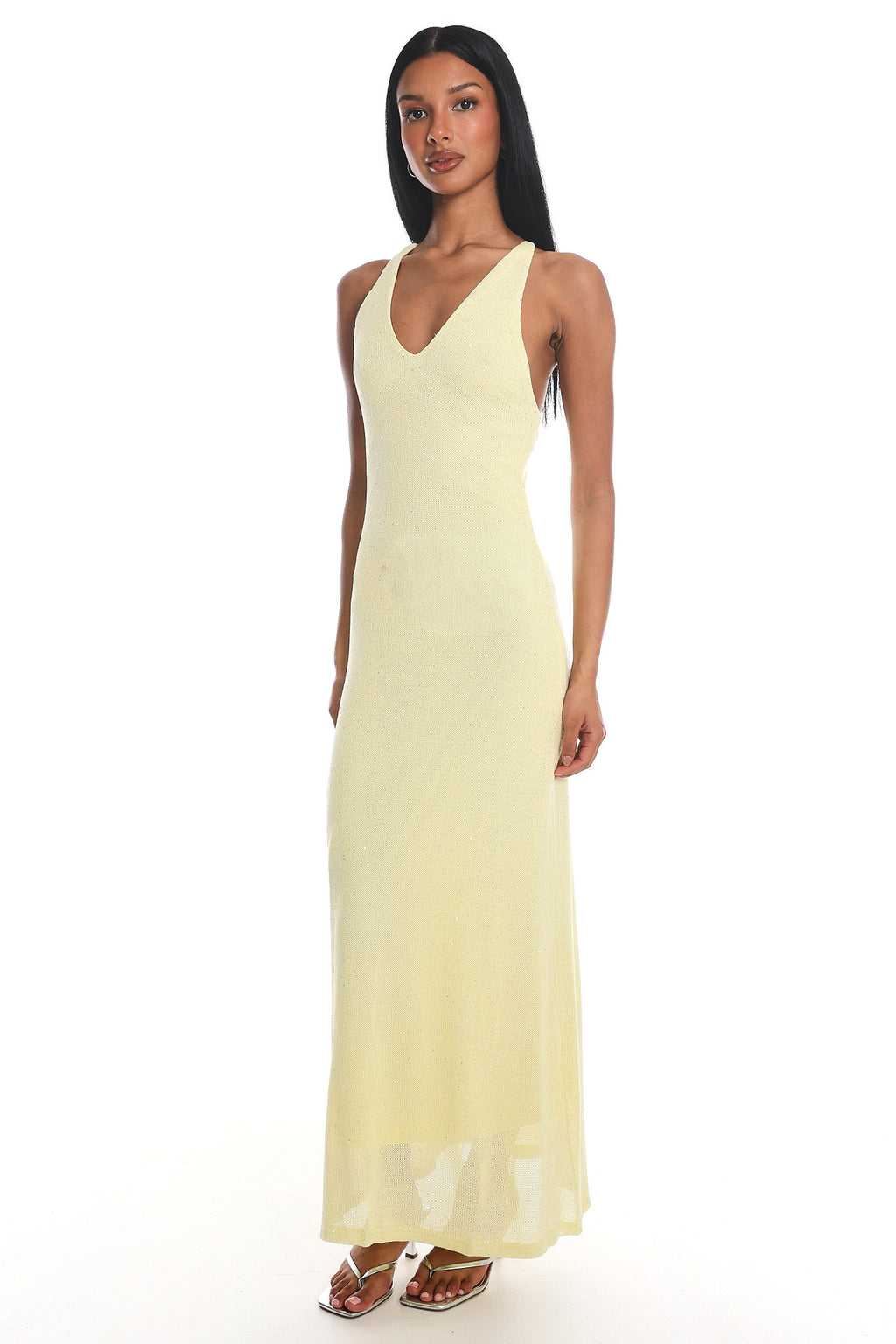 Introductions Knit Sequin Maxi Dress Butter by Selfie Leslie Australia