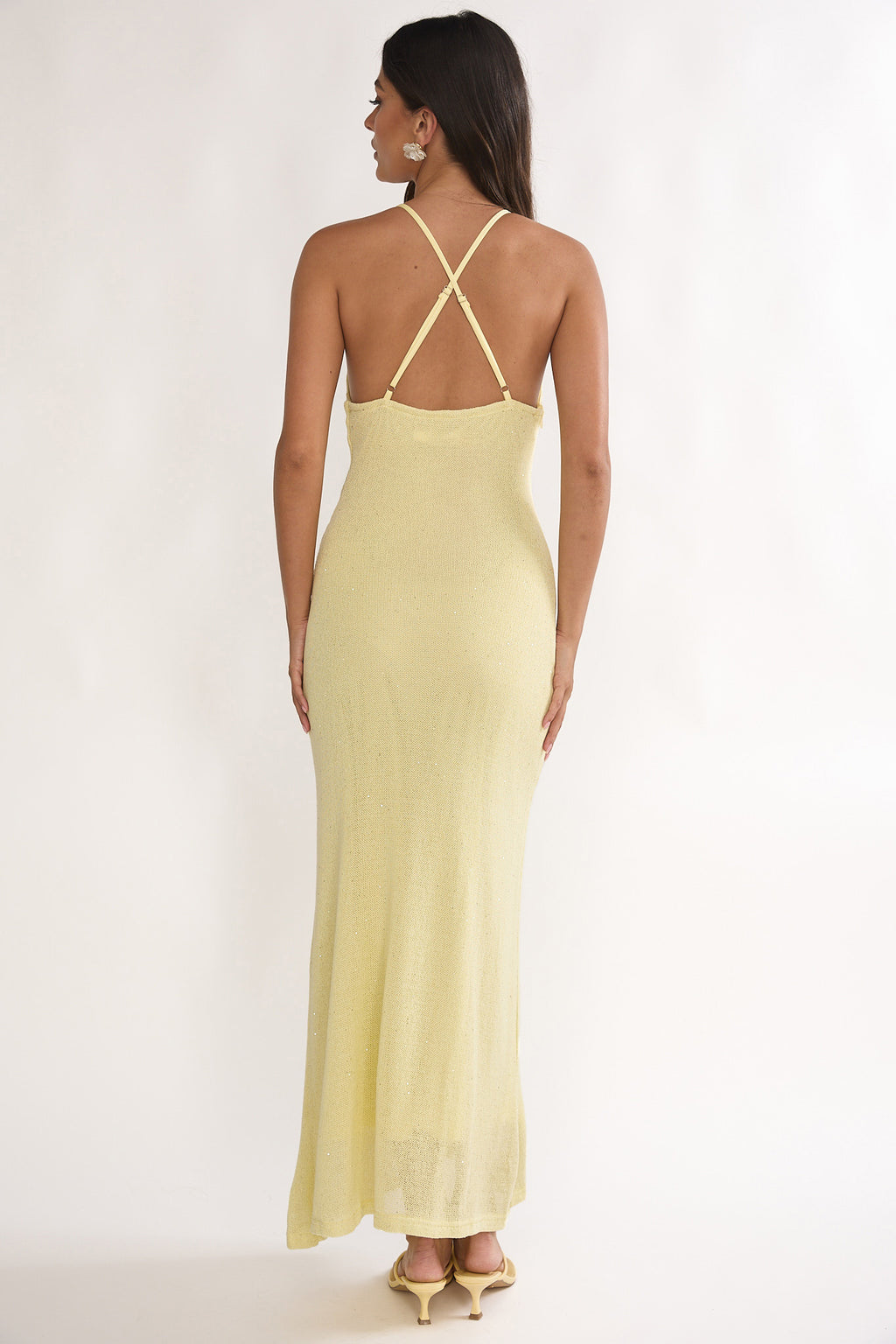 Introductions Knit Sequin Maxi Dress Butter by Selfie Leslie Australia