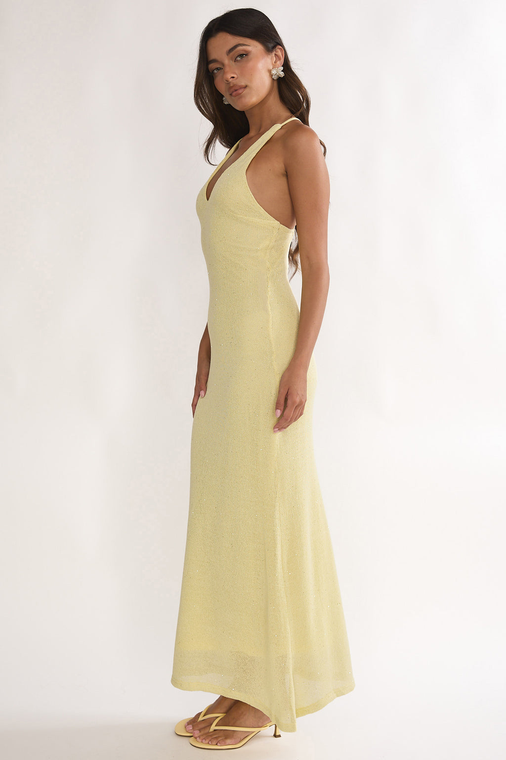 Introductions Knit Sequin Maxi Dress Butter by Selfie Leslie Australia