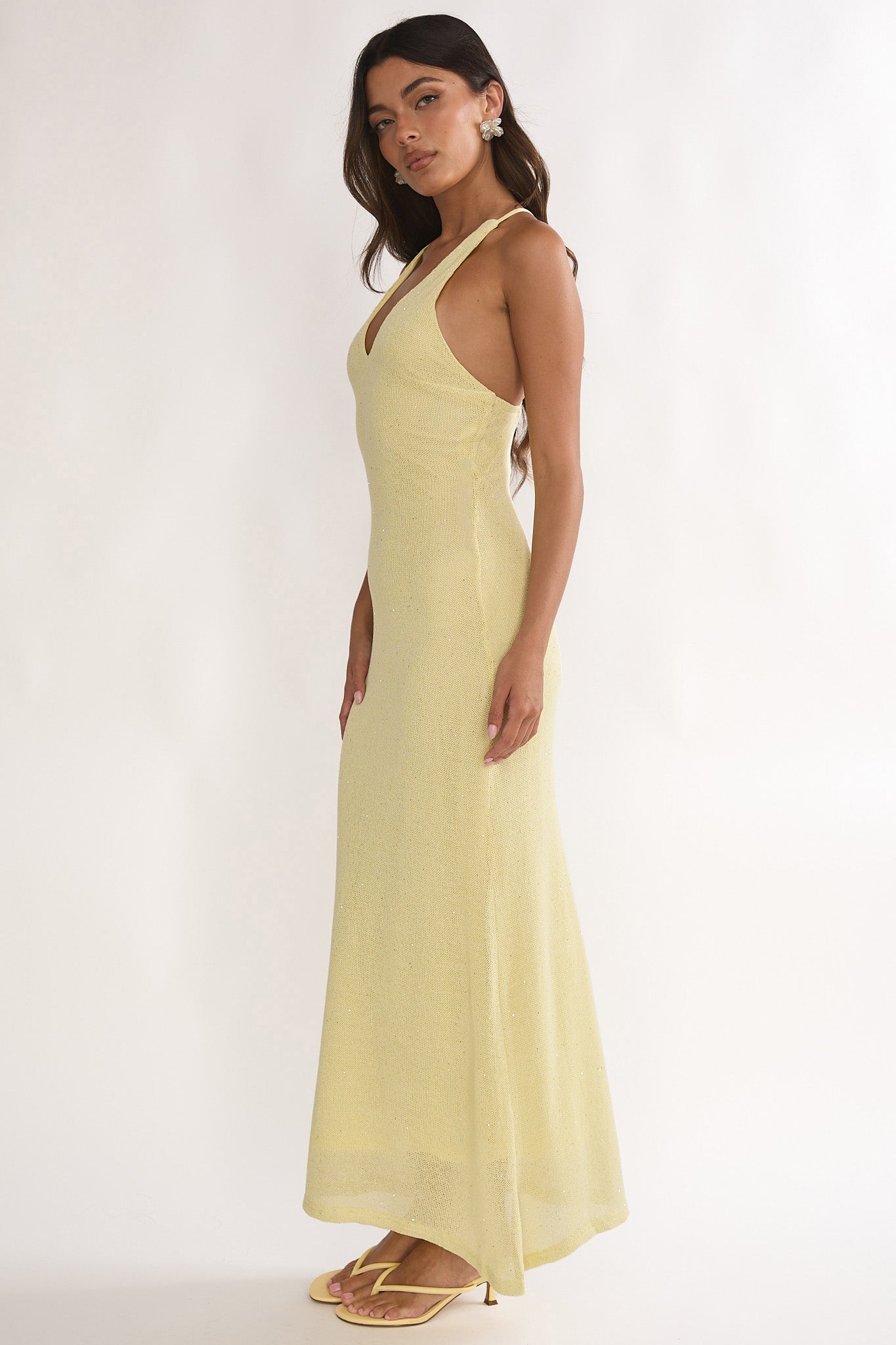 Introductions Knit Sequin Maxi Dress Butter by Selfie Leslie Australia