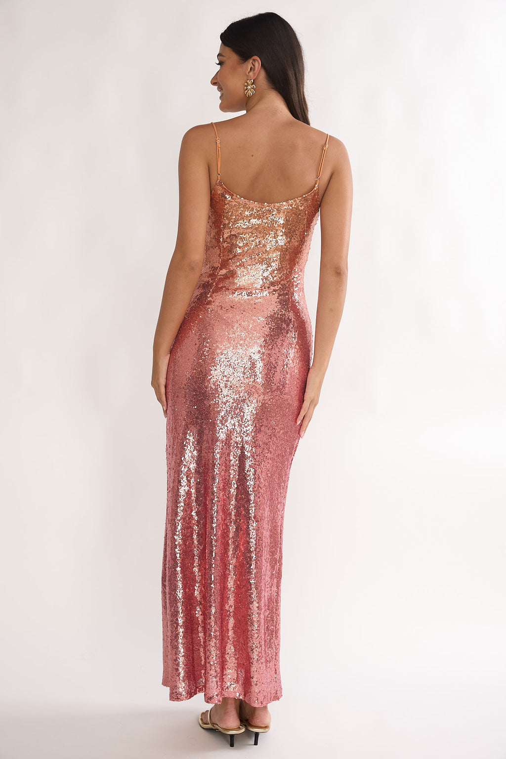 Astara Sequin Maxi Dress Gradient Pink by Selfie Leslie Australia