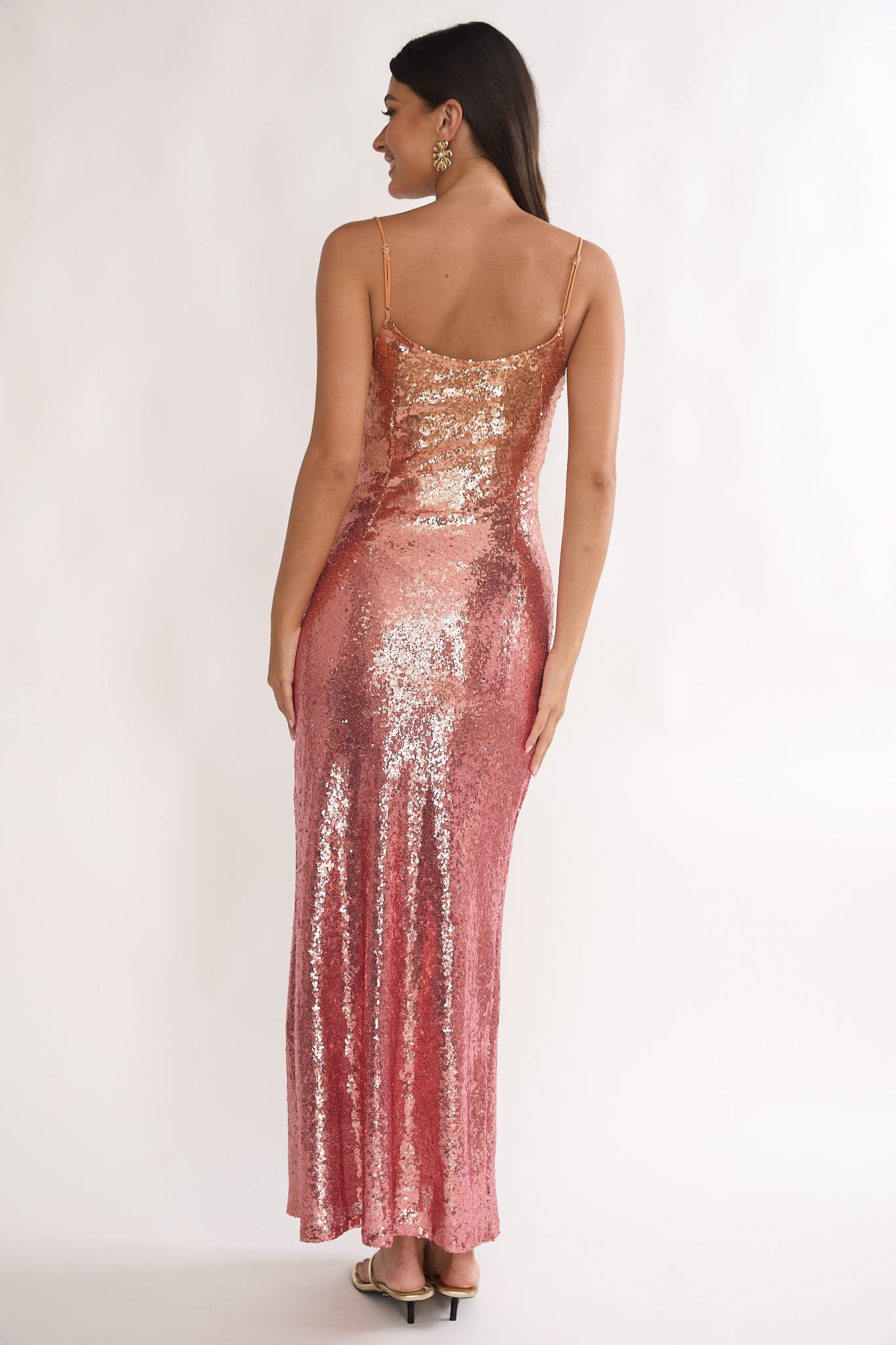 Astara Sequin Maxi Dress Gradient Pink by Selfie Leslie Australia