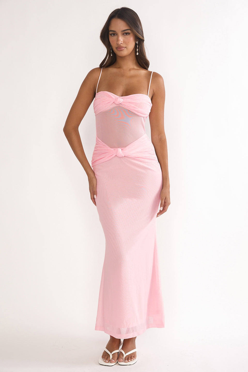 Stara Knot Accent Maxi Dress Blush by Selfie Leslie Australia