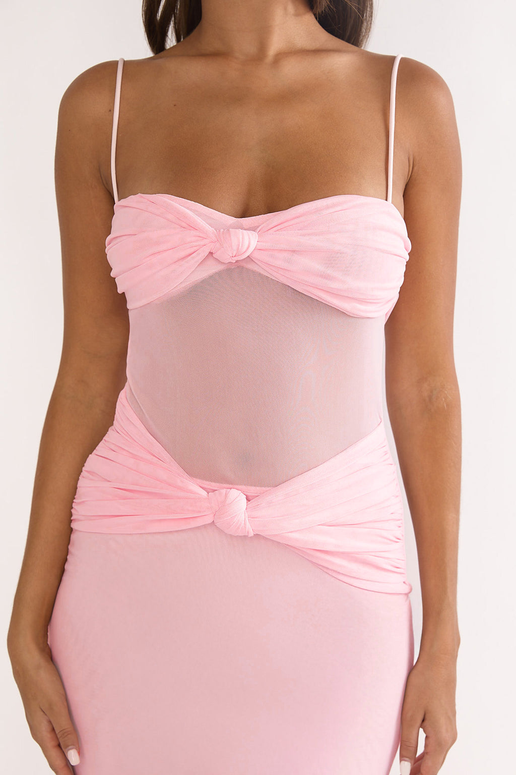 Stara Knot Accent Maxi Dress Blush by Selfie Leslie Australia
