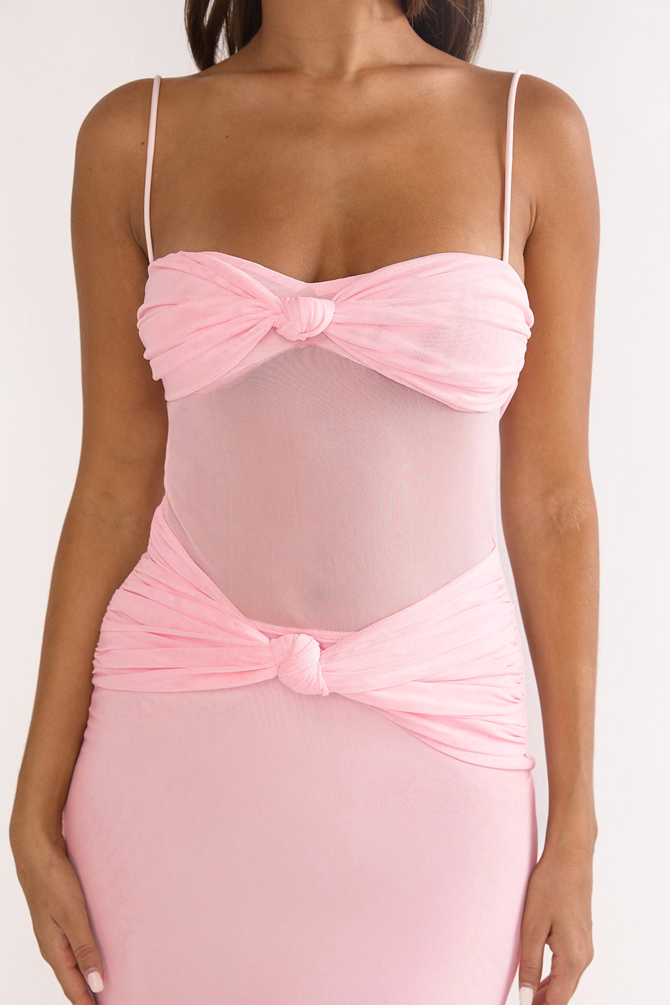 Stara Knot Accent Maxi Dress Blush by Selfie Leslie Australia