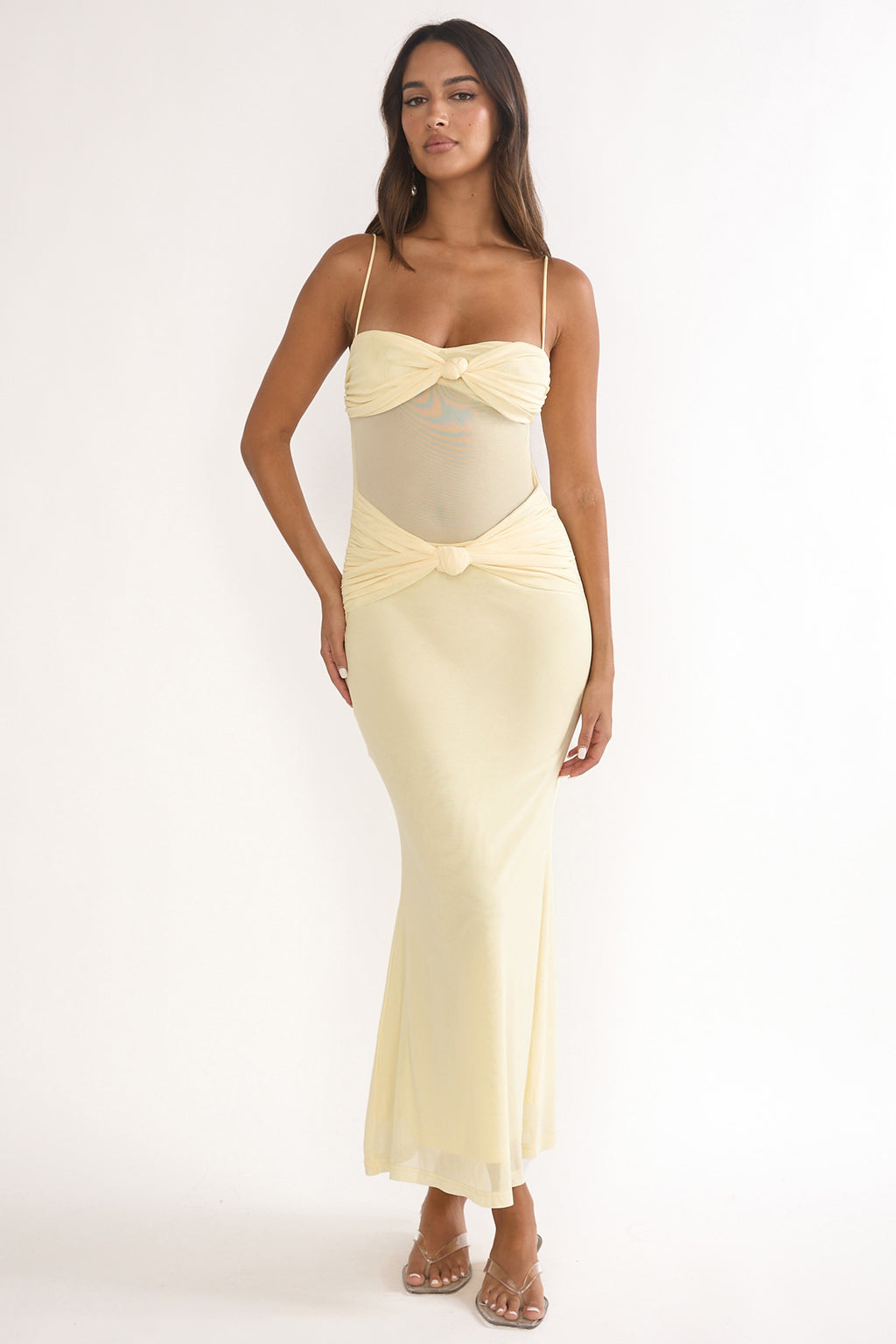 Stara Knot Accent Maxi Dress Butter by Selfie Leslie Australia
