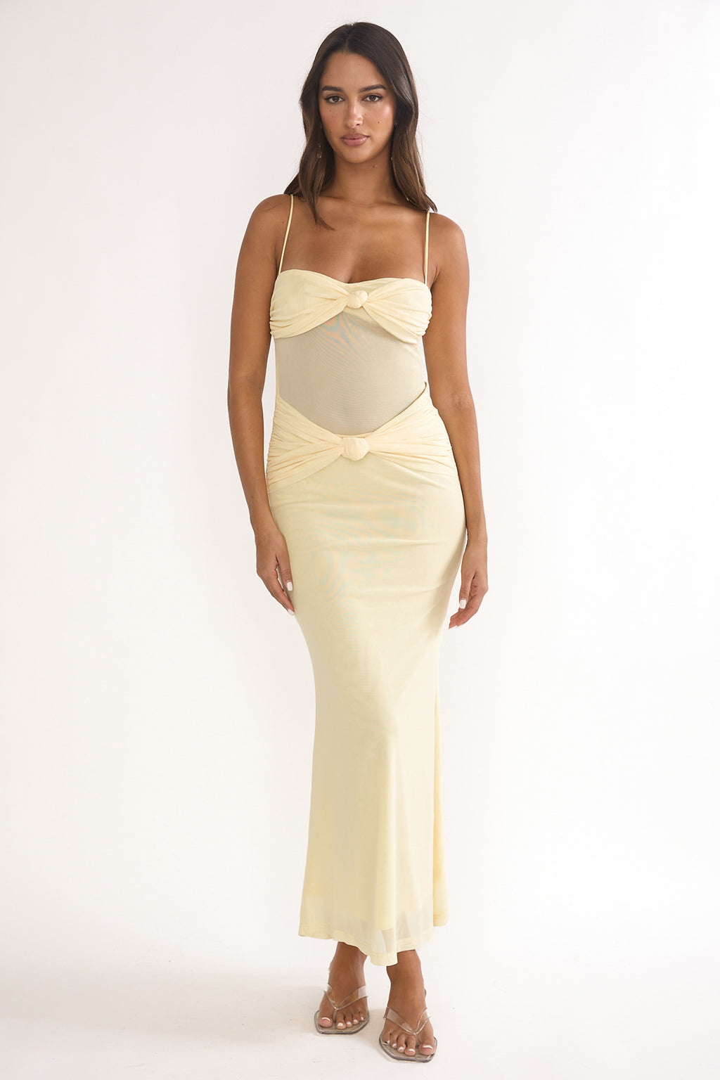 Stara Knot Accent Maxi Dress Butter by Selfie Leslie Australia