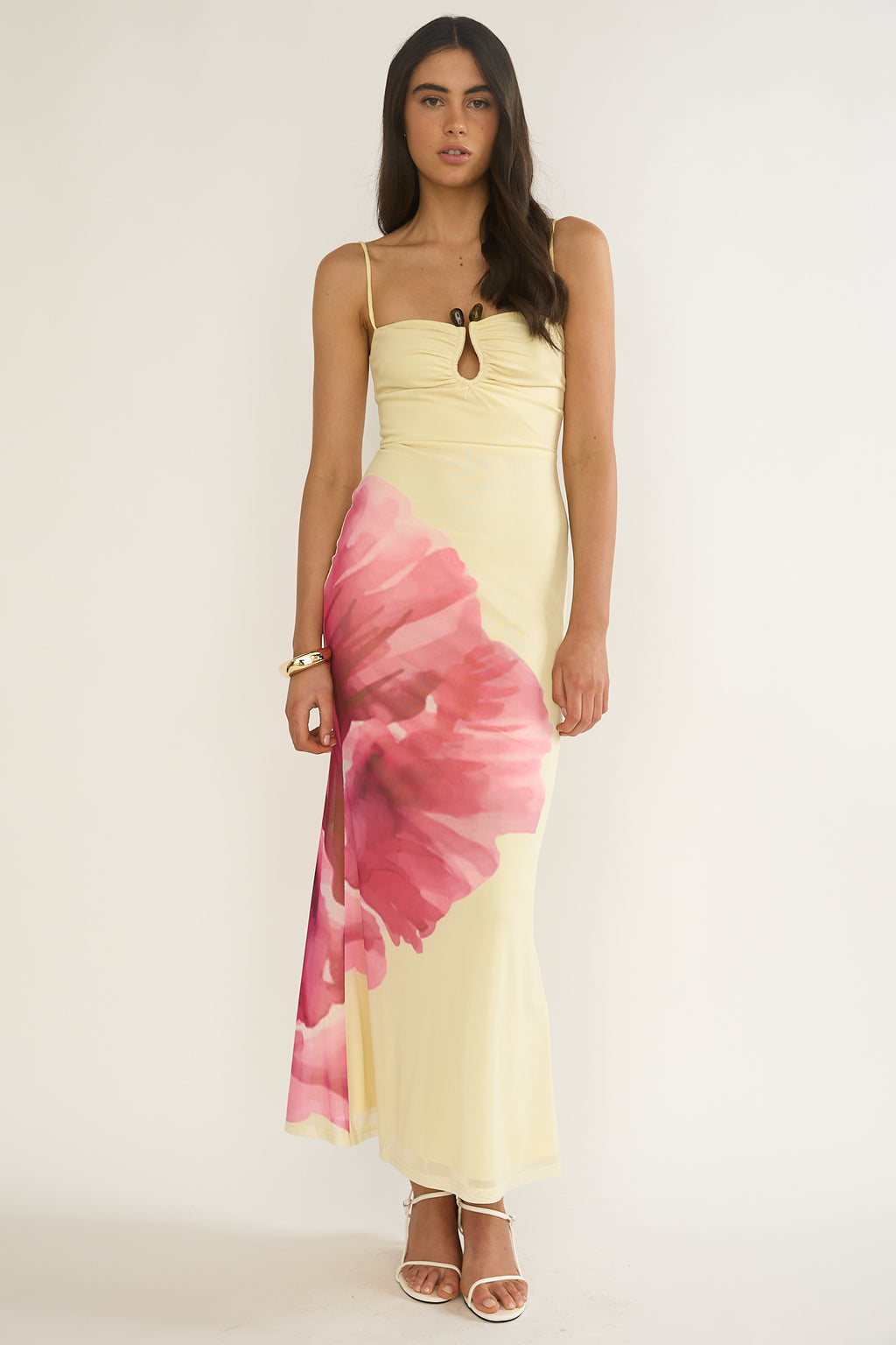 Orabella Waterdrop Wire Bust Maxi Dress Floral Butter by Selfie Leslie Australia